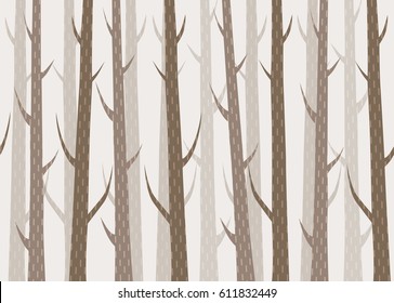 Vector seamless cute forest pattern