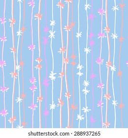 vector seamless cute graphical lines with stars pattern. pastel colors. free hand drawing. gentle illustration.
