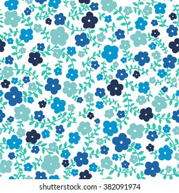 vector seamless cute graphical original little ditsy flower pattern, floral colorful minimalistic naive print, spring summer mood, garden gentle flora background design.