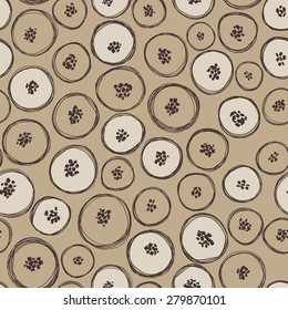 vector seamless cute minimalistic graphical stylized flower print with dots