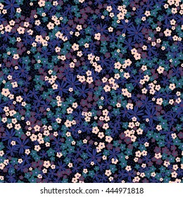 Vector Seamless Cute Naive Gentle Romantic Flower Ditsy Pattern, Wild Flowers, Spring Summer Time, Nature In Bloom, Colorful Floral Background Allover Print 