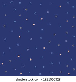 Vector Seamless Cute Night Color Star Pattern