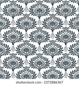 Vector seamless damask floral ornamental patterns. Rich ornament, old Damascus style pattern