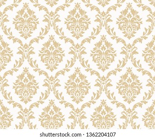 Vector seamless damask gold patterns. Rich ornament, old Damascus style gold pattern for wallpapers, textile, packaging, design of luxury products - Vector Illustration