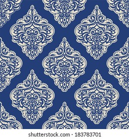 vector seamless damask pattern. arabic wallpaper. flower ornament