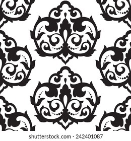 Vector. Seamless damask pattern.  Floral vector illustration.