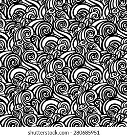 Vector Seamless Damask Pattern. Hand Drawn Vintage Texture