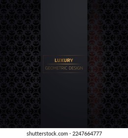 Vector seamless damask pattern. Ornate vintage background, luxury black and gold vintage frame,  invitation card, baroque style booklet, fashion pattern, template for design