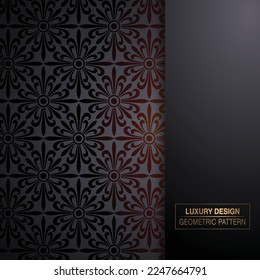 Vector seamless damask pattern. Ornate vintage background, luxury black and gold vintage frame,  invitation card, baroque style booklet, fashion pattern, template for design