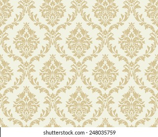 Vector seamless damask pattern. Ornate vintage background
