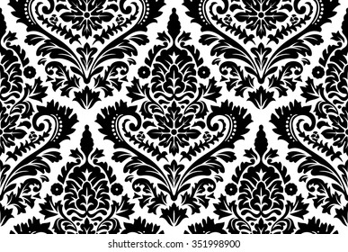 Vector seamless damask pattern. Ornate vintage background