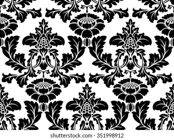 Vector seamless damask pattern. Ornate vintage background