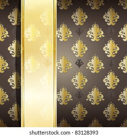 vector seamless damask wallpaper with place for your text, eps 10