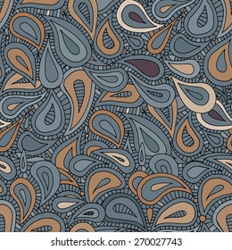 Vector seamless dark ethnic endless pattern, floral ethnical ornament, fashion fabric pattern