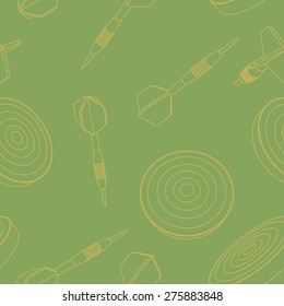 Vector seamless of  dartboard and dart arrow 