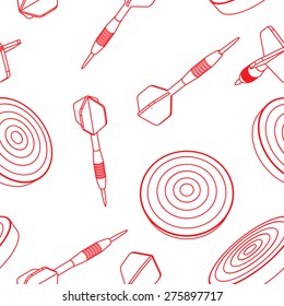 Vector seamless of  dartboard and dart arrow 