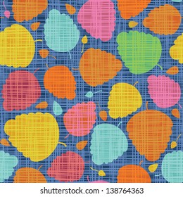 Vector seamless decor fabric. Figure bright autumn leaves.