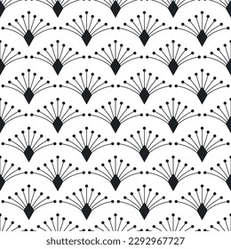 Vektornahtlose dekorative Schwarz-Weiß-Muster. Geometrisches dekoratives Luxusdesign. Wiederholbarer, eleganter, einfarbiger Hintergrund.