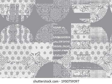 Vector Seamless Decorative Ethnic luxury Kilim seam pattern. Native japan floral and geo Motifs. Background with Tribal Ornament,  Print for fashion, textile, paper and cover. Hand drawn illustration