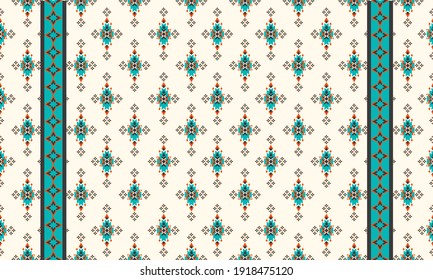 Vector seamless decorative ethnic pattern. American indian motifs. Design for background,carpet,wallpaper,clothing,wrapping,Batik,fabric,Vector illustration.embroidery style.