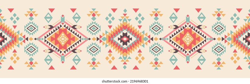 Vector seamless decorative ethnic pattern. Indian motifs. Design for background, carpet, wallpaper, clothing and other. Vector illustration. Aztec style.