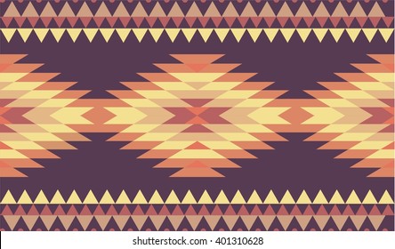 Vector seamless decorative ethnic pattern. American indian motifs. Background with aztec tribal ornament. orange yellow dark red pale gamma