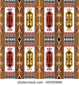 Vector seamless decorative ethnic pattern. Oriental turkish kilim motifs. Background with asian tribal ornament. Decorative rug. Vector illustration.