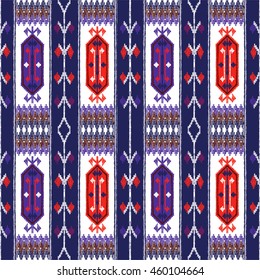 Vector seamless decorative ethnic pattern. Oriental turkish motifs. Background with asian tribal ornament. Decorative rug. Vector illustration.