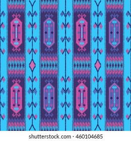 Vector seamless decorative ethnic pattern. Oriental turkish motifs. Background with asian tribal ornament. Decorative rug. Vector illustration.