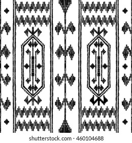 Vector seamless decorative ethnic pattern. Oriental turkish motifs. Background with asian tribal ornament. Decorative rug. Vector illustration.