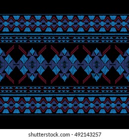 Vector seamless decorative ethnic pattern. American indian motifs. Background with aztec tribal ornament. Print for fashion, textile, paper and cover. Hand drawn elements, colorful illustration.