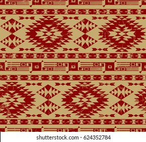 Vector seamless decorative ethnic pattern. American indian motifs. Background with aztec tribal ornament. pale gamma. Aztec. Pattern.