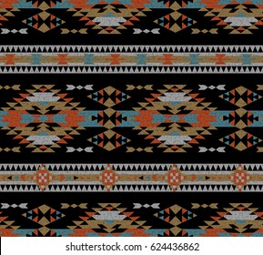 Vector seamless decorative ethnic pattern. American indian motifs. Background with aztec tribal ornament. pale gamma. Aztec Pattern.