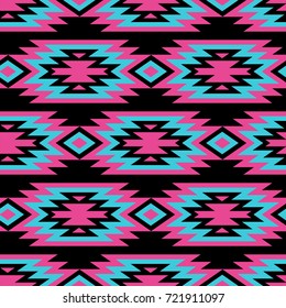 Vector Seamless Decorative Ethnic Pattern. American Indian Motifs. Background With Aztec Tribal Ornament.