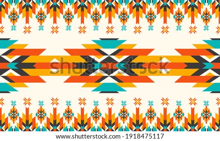 Vector seamless decorative ethnic pattern. American indian motifs. Design for background,carpet,wallpaper,clothing,wrapping,Batik,fabric,Vector illustration.embroidery style.