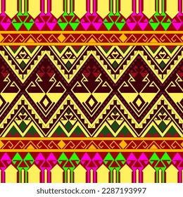 Vector seamless decorative ethnic pattern.Contemporary Thai art concept.Classic and elegant design for background,carpet,wallpaper,clothing,wrapping,fabric.Fine vector illustration.Embroidery style.