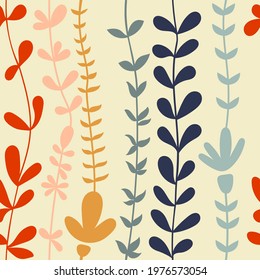 Vector Seamless Decorative Floral Vine Pattern. Vector floral border and vines.