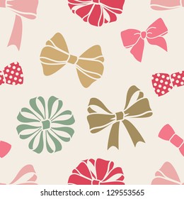 vector seamless decorative pattern with bows