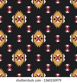 Vector seamless decorative pattern in ethnic style. Geometric background for printing on paper, wallpaper, covers, textiles, fabrics, for decoration, decoupage, scrapbooking and other 