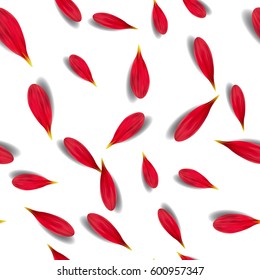 Vector seamless decorative pattern flower petals.