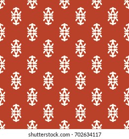 Vector seamless decorative pattern for printing on paper, textiles and other materials. Light ornament on a red background