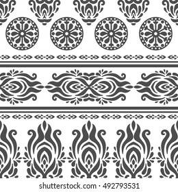 Vector seamless decorative tribal boho pattern