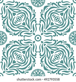 Vector seamless decorative tribal boho pattern