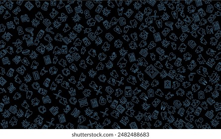 Vector seamless dental pattern with line icons