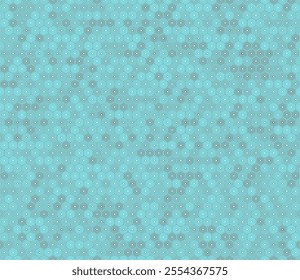 Vector seamless design featuring a simple stacked hexagons pattern in cyan color tones. Regular hexagon shapes create a tileable vector illustration.