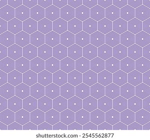 Diseño sin costuras de Vector. Color púrpura sobre fondo a juego. Patrón de mosaico de hexágonos apilados. Formas hexagonales. Diseño sin fisuras. Ilustración vectorial basculante.