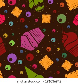 Vector seamless dessert background. Eps10