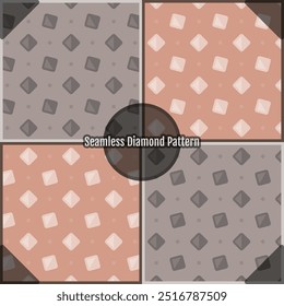 Vector the seamless diamond pattern. two background colors, light beige and light brown.