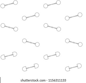 vector seamless different types of metal gray horse equestrian bridle bits steel isolated on white background 