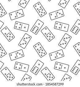 Vector seamless domino pattern. Texture of domino dice in a linear style.